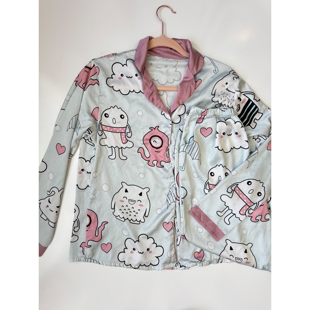 Pajama Set Cute Monster Print Sleepwear‎ Loungewear Soft Comfy
